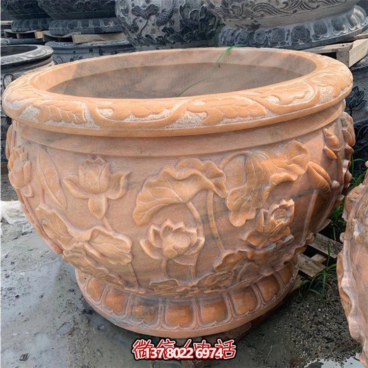 精美仿古大理石石雕擺件，點綴室內(nèi)庭院，完美裝點魚缸