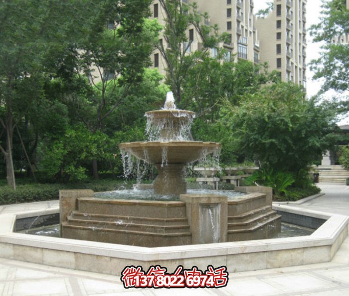 精美石雕大型噴泉，美化小區廣場景觀