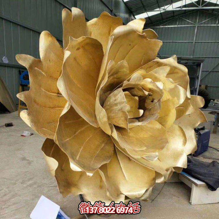 不銹鋼蓮花擺件，彩繪噴漆外觀