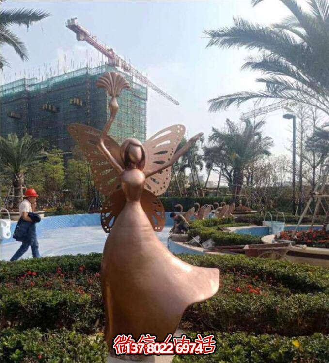 玻璃鋼景區(qū)雕塑，夢幻般的仙子、公主、天使、精靈、蝴蝶、小人像