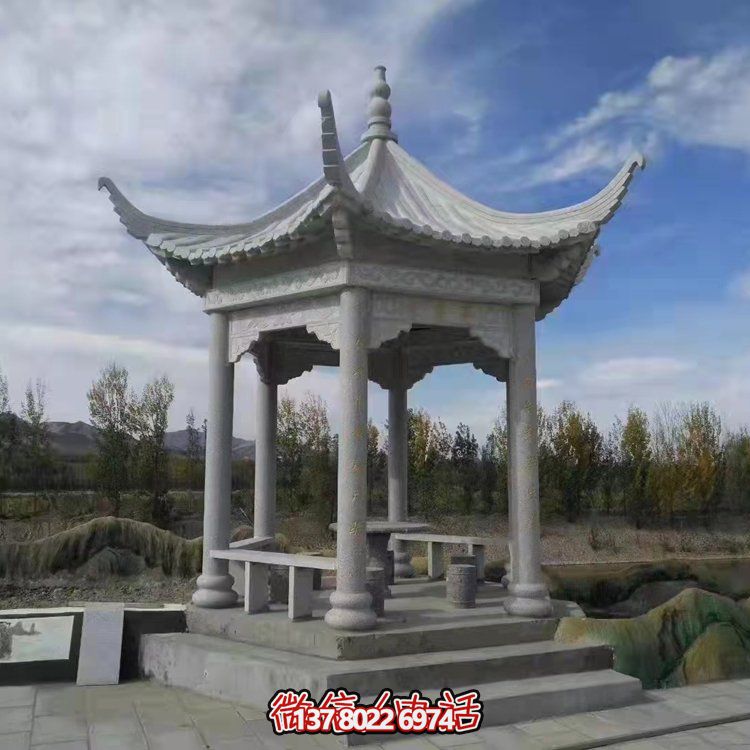 精美園林大理石雕塑涼亭，給您帶來寧靜優雅的家園氛圍