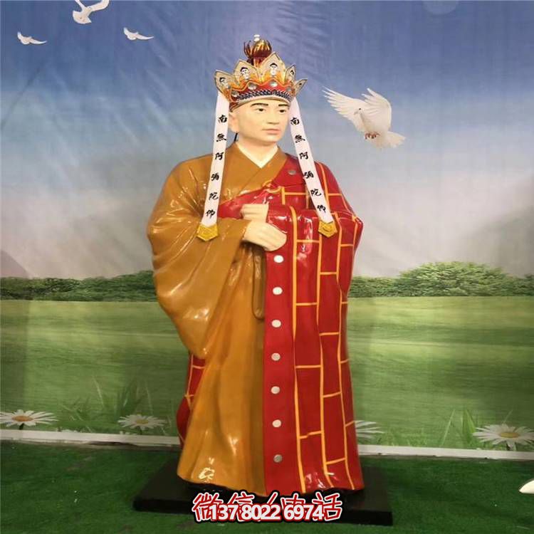 玻璃鋼雕塑唐僧人物，給公園戶外景觀增色