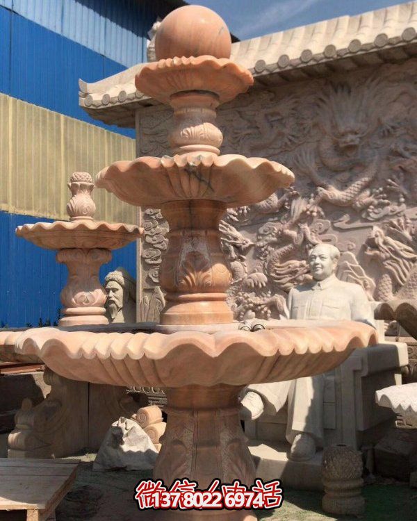 精美雕刻大理石流水擺件，完美搭配豪華別墅和小區噴泉