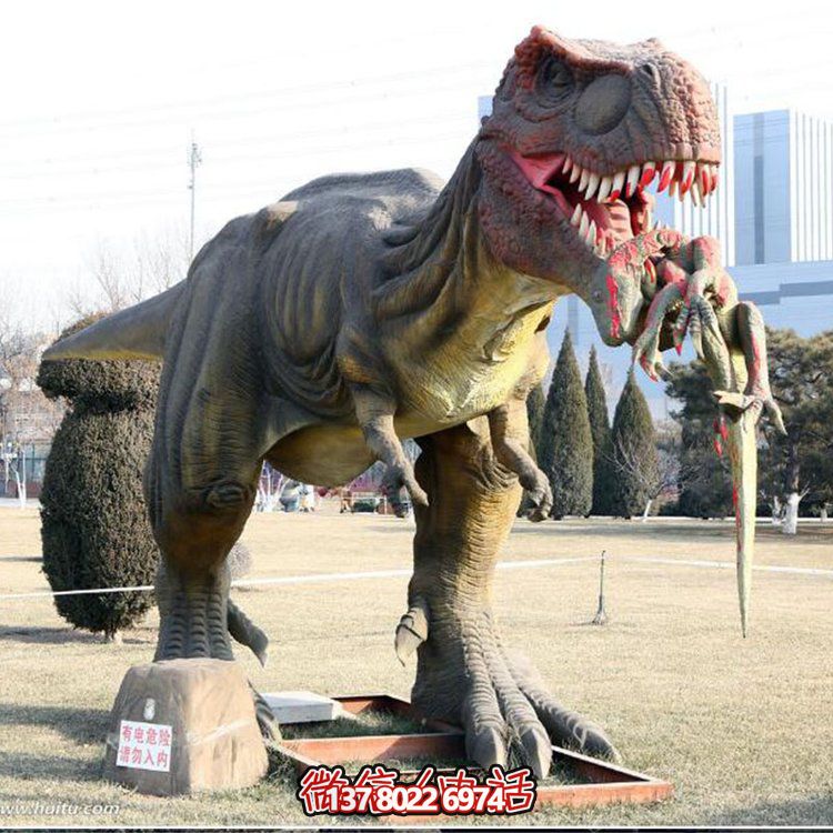 玻璃鋼仿真恐龍雕像，為動物園、園林等戶外場所擺放
