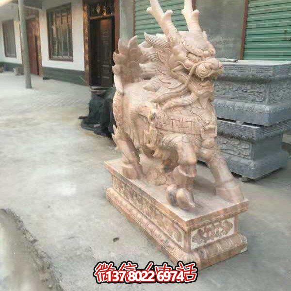 高端定制大理石石雕獅子雕塑，裝點大型庭院、別墅、門口，招財又安全