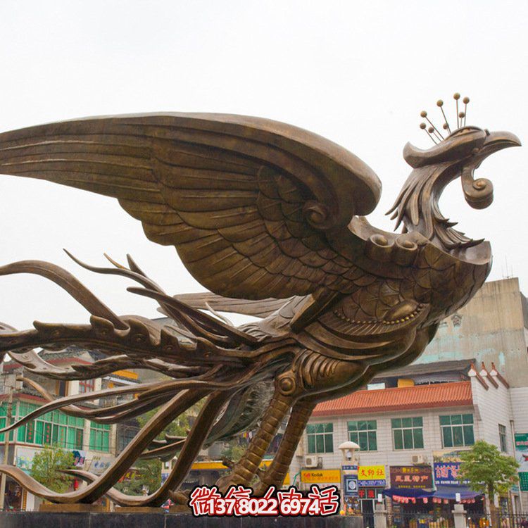 大型鳳凰銅雕擺件，增添廣場氣派