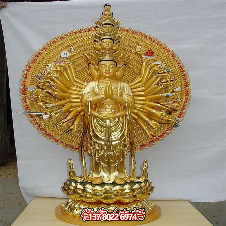 純金打造千手觀音雕塑，傳承宗教文化