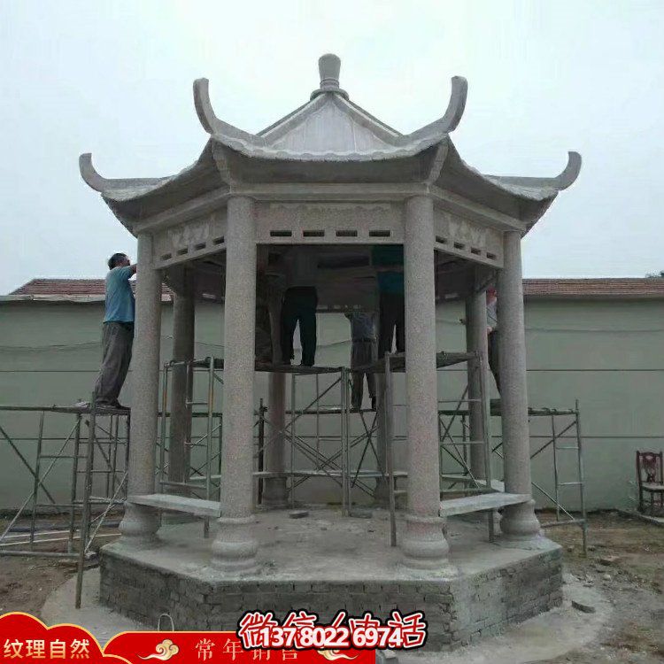 創意涼亭大理石雕塑，為戶外公園帶來獨特魅力