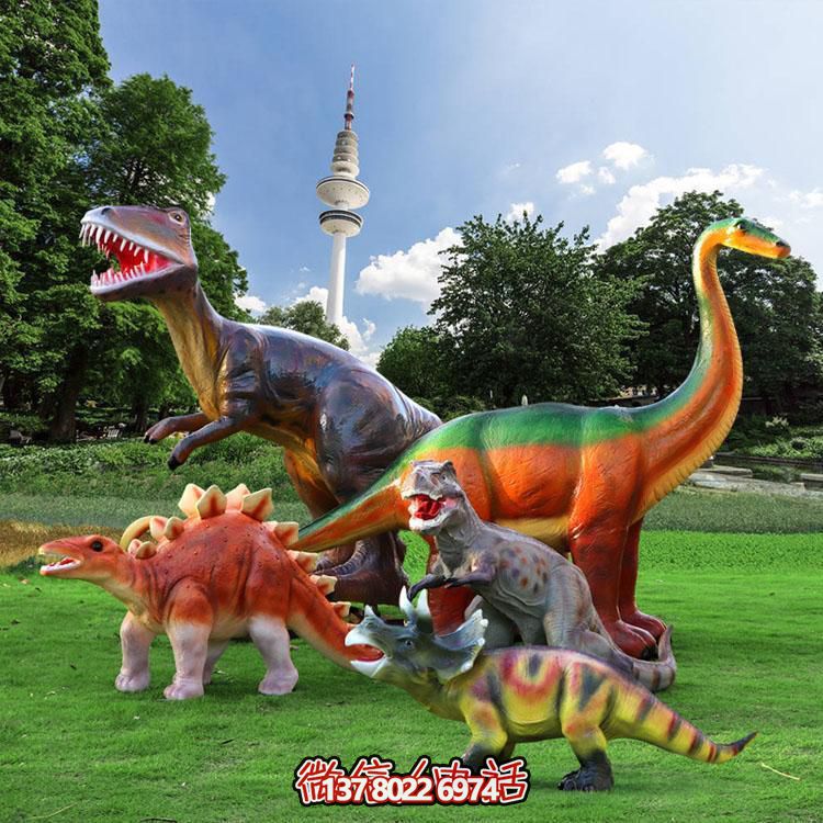 創意恐龍玻璃鋼擺件，裝飾園林景觀與游樂場