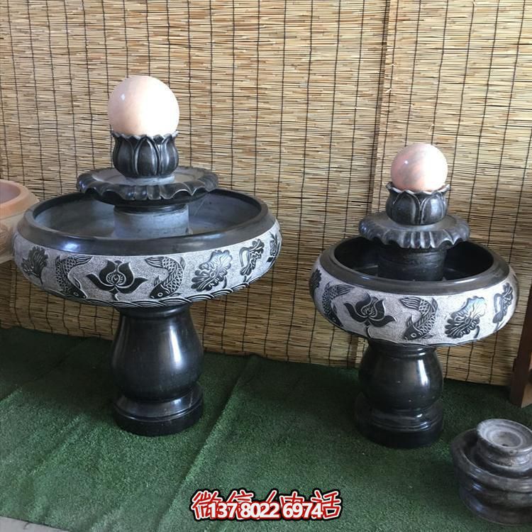 小型黑色大理石風水招財擺件，室內辦公家用