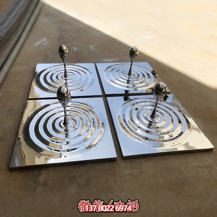 時(shí)尚精致的不銹鋼鏡面水滴廣場噴泉水池景觀擺件