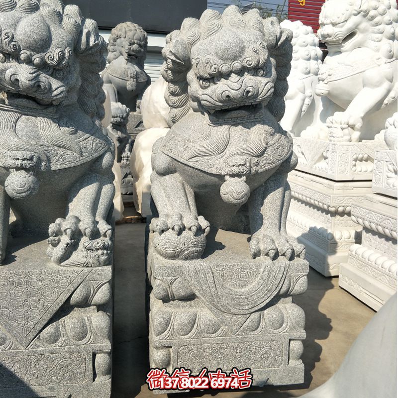 精美大理石獅子雕塑，裝點(diǎn)你的戶外庭院