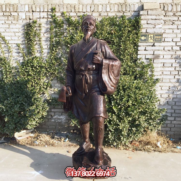 醫(yī)院擺放中國(guó)古代十大名醫(yī)之李時(shí)珍銅雕塑
