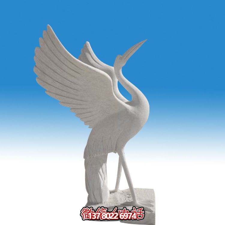 漢白玉石雕公園戶外景區(qū)大型裝飾品仙鶴雕塑 漢白玉石雕公園戶外景區(qū)大型裝飾品仙鶴雕塑