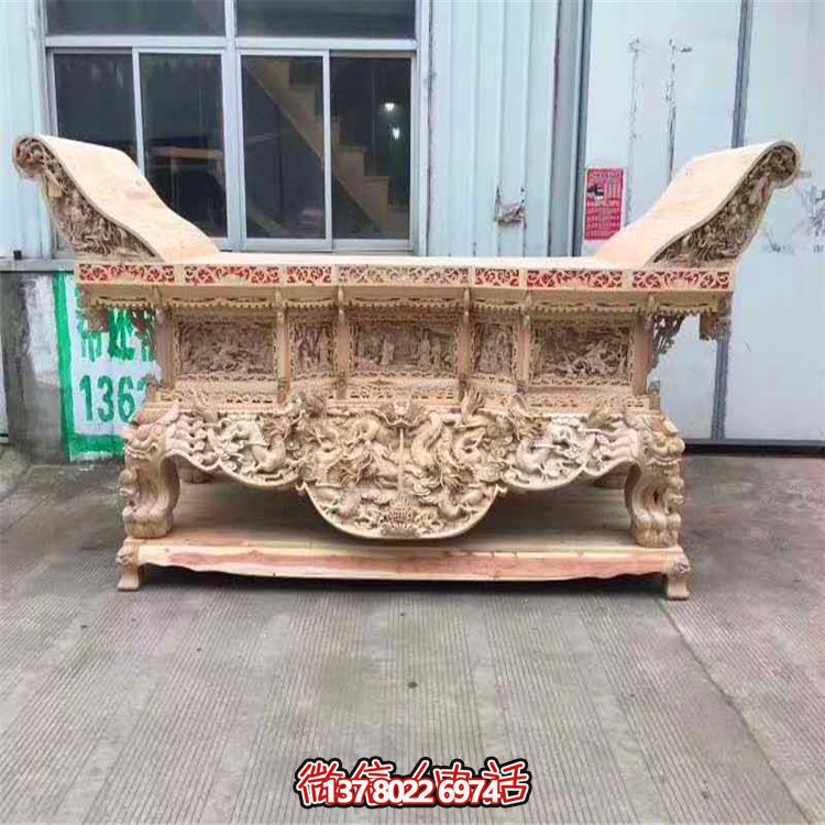 大型原色香樟木木雕園林寺院擺放供桌 大型原色香樟木木雕園林寺院擺放供桌