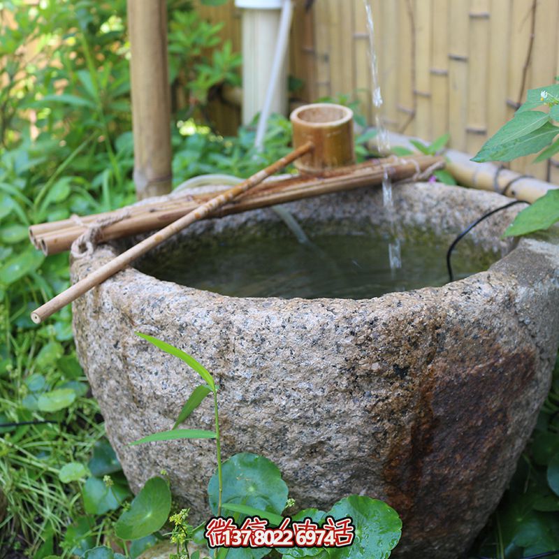 水缸造景擺件流水庭院景觀日式石缽戶外噴泉石槽魚缸 水缸造景擺件流水庭院景觀日式石缽戶外噴泉石槽魚缸