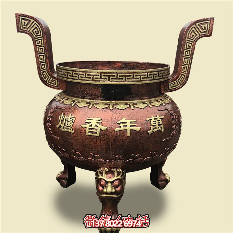 家用銅雕上香祈福鼎，香爐雕塑