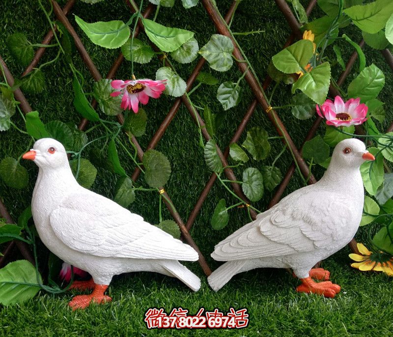 花園擺件仿真鴿子樹(shù)脂雕塑庭院裝飾房頂小件戶(hù)外陽(yáng)臺(tái)擺件